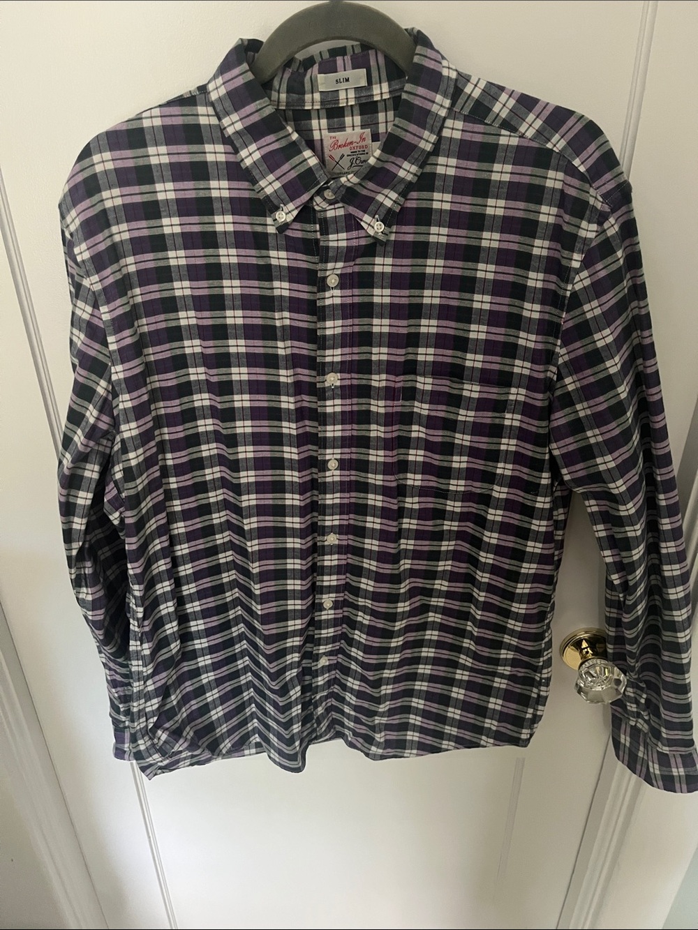 J. Crew Men's  Plaid Button-Down Oxford Shirt